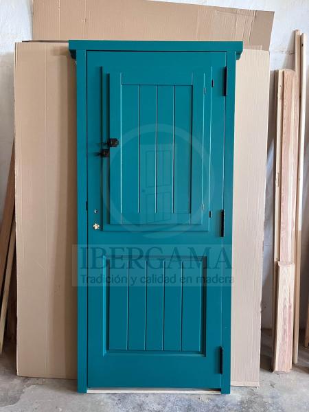 puerta rústica verde