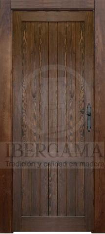 Puerta Rústica de Tablas en 2 Plafones 